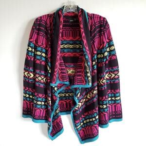 ASOS Neon Multi Aztec Tribal Drape Front Cardigan